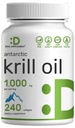 DEAL SUPPLEMENT Antarktika Krill Oil, 1000 mg Per Servis, 240 Softgels – Merkür Ücretsiz, Balık Tadısı – Omega-3s, EPA, DHA, Astaxanthin, & Phospholipids – Non-GMO, No Gluten