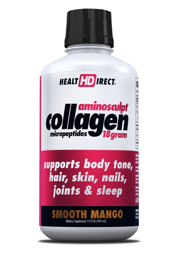 SAĞLIĞI Pculpt Sugar-Free Collagen Supplement - High Potency Medical-Grade protein for Hair, Skin, Nails & Commons, Grass-Fed, Non-GMO, Liquid Collagen - Smooth Mango - 15 Fl Oz
