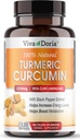 Viva Doria Turmeric Curcumin with Black Pepper Extract 2250 mg,% 95 Standardized Curcuminoids - Max Abors için siyah Pepper, 120 Sebze Capsules