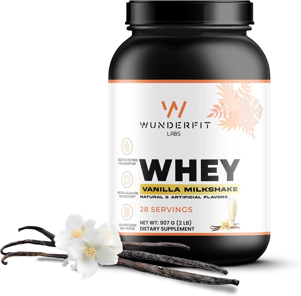 Whey proteini (Vanilla Milkshake), Gluten Free, Toz, 28 Hizmet