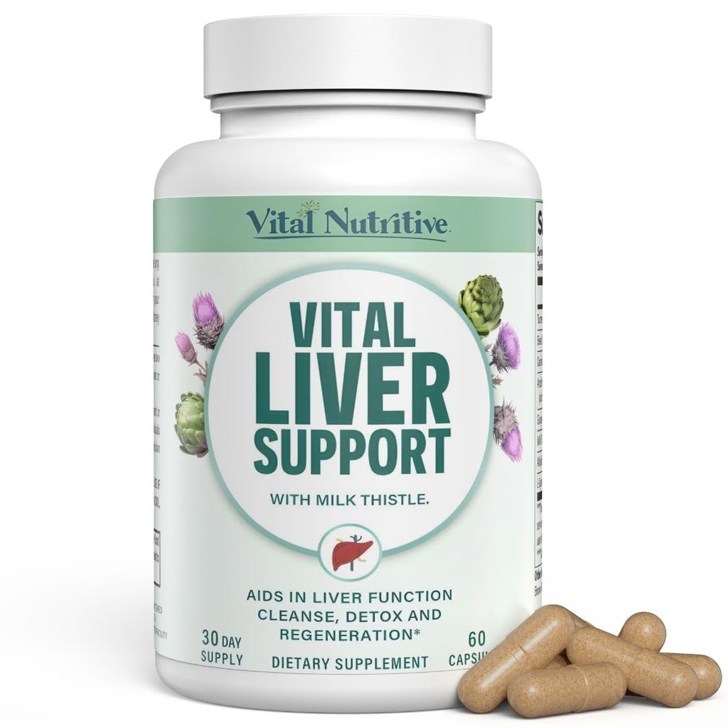 Vital Liver Yeni Formula Liver Supplement ve Liver Vitaminini Destekliyor - 9-in-1 Liver Health Formula,Cleanse & Tamir Formula Organik Süt Butle Destekler Liver Health Cleanse