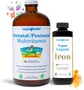 LIQUIDHEALTH Prenatal Bebek Yörek Vitamini - Vegan Kadın Prenatal / SunActive & Ferrochel Iron, Folate, Whole Foods - ABD'de Yap, 100% Vegan (Bundle)
