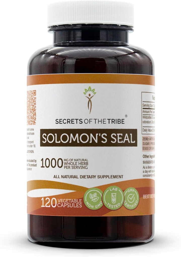 Tribe Solomon'un Seal 120 Capsules, 1000 mg, Wildcrafted Solomon's Seal (Polygonatum kokuatum) kuru Rhizome (120 Capsules)