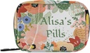 Özel Pill Box 7 Günlük Pill Case Bag Cactus Çiçekler Kişiselleştirilmiş Ad Seyahat Pill Organize Bag ile Hologram Portatif Haftalık Case Compact Boyut