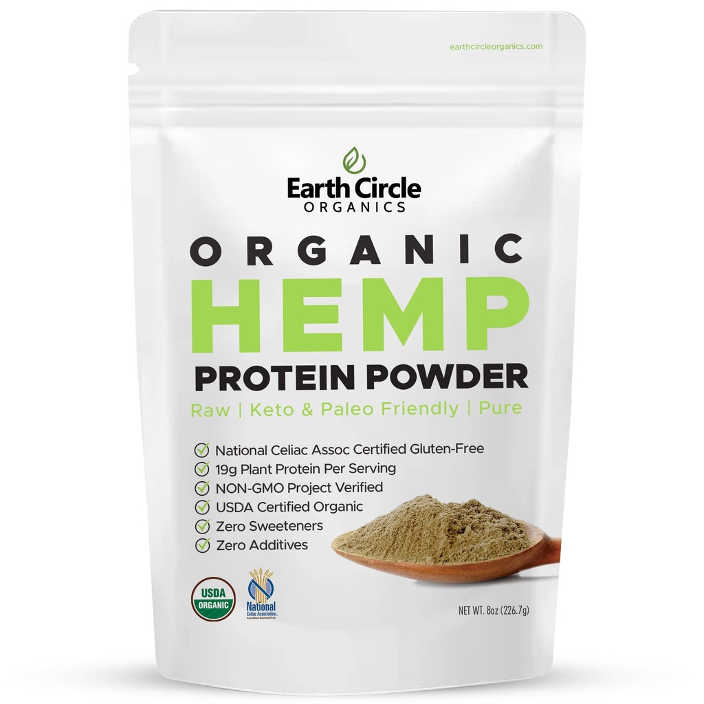Dünya Çemberi Organik Hemp Protein Toz, Gluten Free, Plantive & Vegan Raw Protein Tozu - İndük için Mükemmel, Meal Emekli Shakes, Pre-Workout and Post Workout (8oz, Pack of 1)