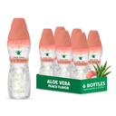 Aloe vera juice (Peach flavored) with bigger chunky pure aloe pulp (6 Packs) Plant based juice great for hydration and contains large aloe pulp. It is healthy for adults and kids