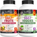 Günlük Meyveler ve Veggies Kadınlar ve Erkekler için Tamam - 47 Bütün Gıdalar ve Sebzeler - Vitaminlerin Mineralleri ve Noni - 180 Meyve Kapsülleri, 180 Veggie Capsules (2 Paket)