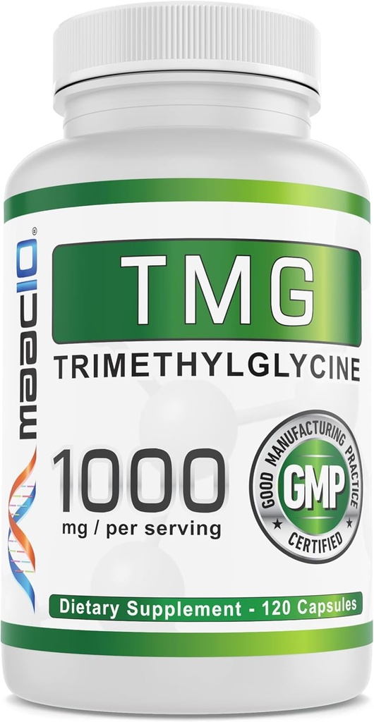 MAAC10 TMG 1000MG NSF sertifikalı Supplement | Tritilglycine veya Betaine Anhidrus | Metilasyon, Homocysteine ve Liver Support (120 Capsules)