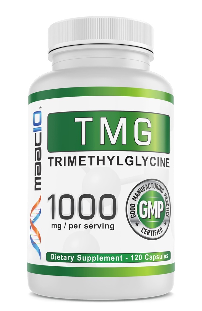 MAAC10 TMG 1000MG NSF sertifikalı Supplement | Tritilglycine veya Betaine Anhidrus | Metilasyon, Homocysteine ve Liver Support (120 Capsules)