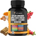 Ceylon Cinnamon Capsules 3000 mg Turmeric 3000 mg Apple Cider Vinegar 3000 mg GM 2000 mg Aloe Vera 2000 mg Berberine Supplement 1200 mg + Banaba | Bitter Melon | Gymnema | Ginger Root - 60 Count
