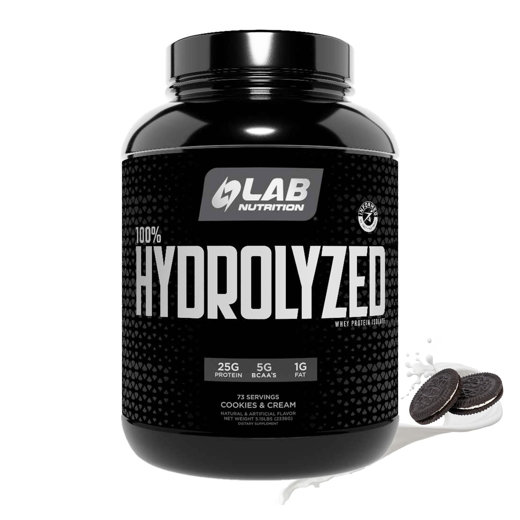 100% Hydrolyzed Whey proteini Isolate (5 Pounds, Kurabiyeler ve Krem Flavor) 25gr protein inşa, Kas, Lean Muscle Büyüme, Easy Digestion, Gluten Free, Lactose Free, Fast Absorbing.