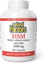Natural Factors, MSM, Supports Healthy Joints, Hair, Skin and Nails, 180 Capsules