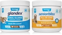 Vetnique Labs Seniorbliss All-in-One Multivitamin Chews for Senior Dogs (60ct) & Glandex Anal Gland Support Soft Chew Treats with Candy for Dogs (60ct Pork)