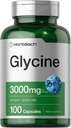 Horbäach Glycine 3000 mg Supplement | 100 Toz Capsules | Non-GMO, Gluten Free