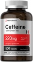 Horbäach Caffeine Pills 220 mg with Green Tea | 500 Tablet | Vejetary, Non-GMO & Gluten Free