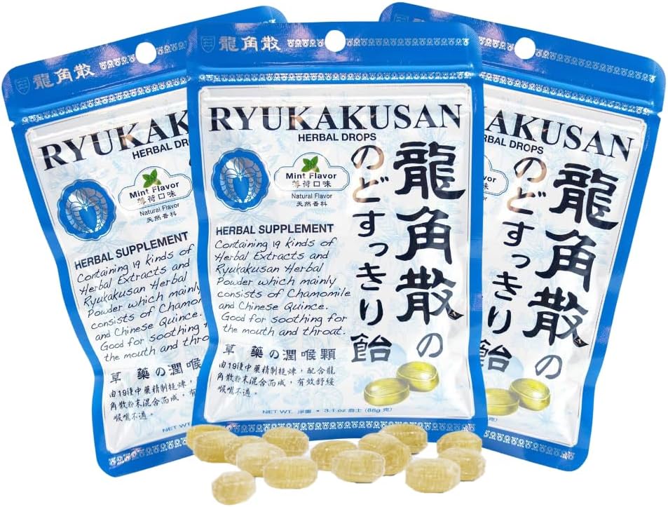 Solstice Medicine Company Ryukakusan Herbal Drops (Pazar 3) - Mint Flavor (Soothes Throat & Supports Respiratory)