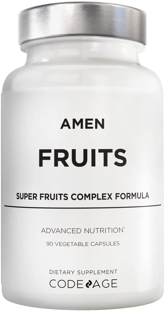 Amen Fruits, Daily Fruits Vitamins Supplements, Over 20 Whole Fruit Extracts - Raw Multivitamin, Cave, Antioksit Polifens Superfood & Flavonoids - Non-GMO - 90 Capsules
