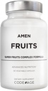 Amen Fruits, Daily Fruits Vitamins Supplements, Over 20 Whole Fruit Extracts - Raw Multivitamin, Cave, Antioksit Polifens Superfood & Flavonoids - Non-GMO - 90 Capsules