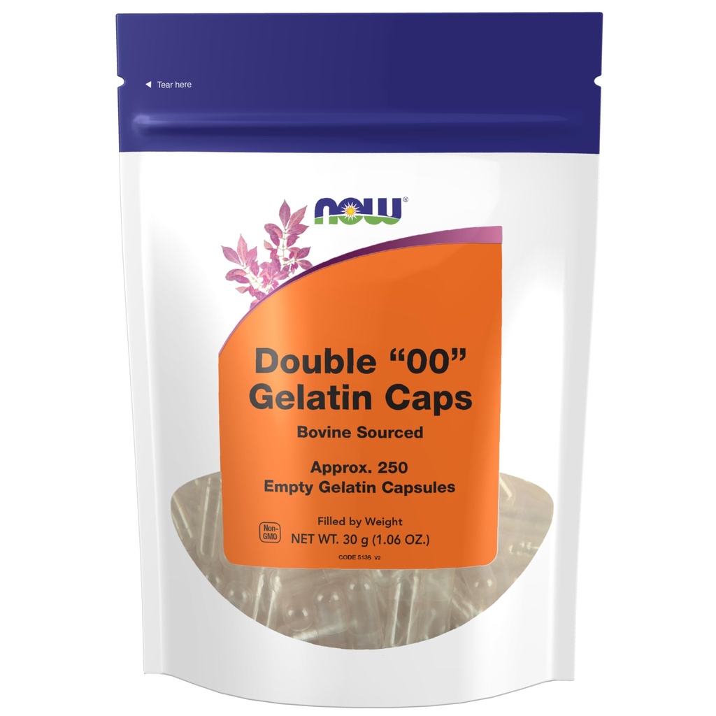 Şimdi Gıdalar Tamamlar, Boş Gelatin Capsules, Double "00", Bovine Kaynaklandı, Kilo ile Doldurdu, 250 Gel Capsules