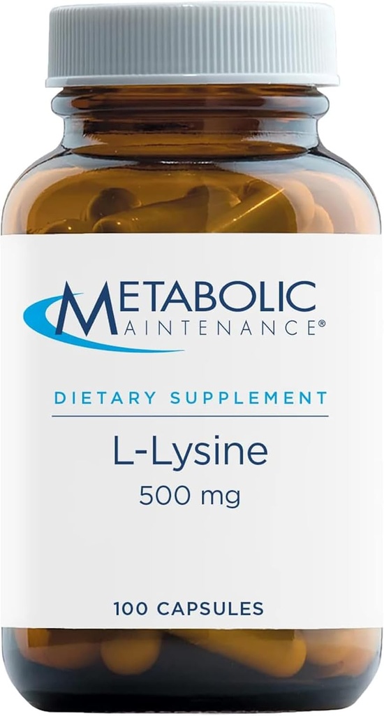 Metabolic Bakım L-Lysine - 500 mg Amino Asit Supplement, Vegan + No Fillers - Immune, Bone + Connective Tissue Support (100 Capsules)
