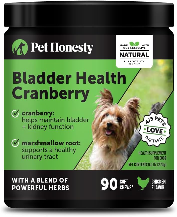 Köpekler için Bladder Health Cranberry Supplement - Kidney Köpekler, Cranberry & D-Mannose for Dog Urinary Tract Health, Dog Urine & Bladder Support (Chicken)