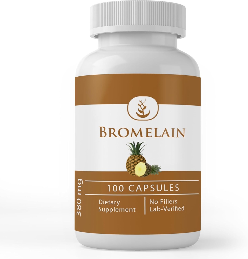 Pure Original Materialss Bromelain, (100 Capsules) Her zaman Saf, Hiçbir Katkı veya Saters, Lab TY