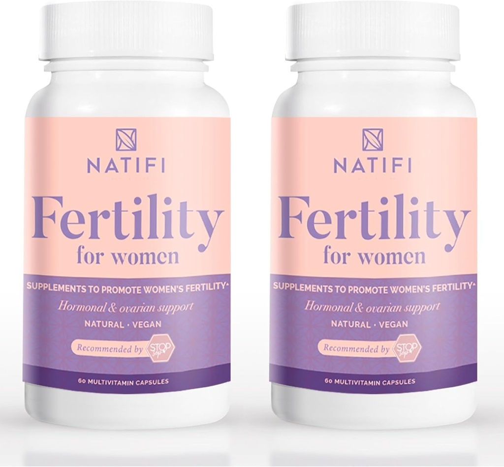 Natifi (2 Şişeler Ferttitude Prenatal Vitaminleri Reulate Çevrimleri Denge Hormonları, Aid Ovulation. Kadınlar için Çokvitamin. 60 Caps Folic Asit, Myo Inositol, Vitex