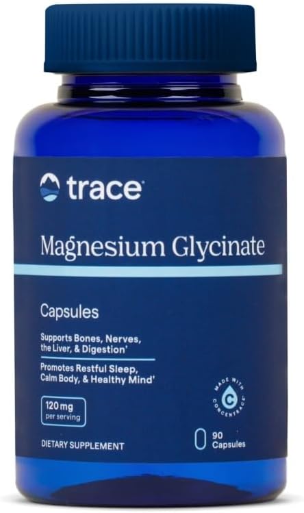 Trace Minerals Magnezyum Glycinate - Sağlıklı Uyku ve Rahatlama Desteği için Gerçekdışı Tamam - Sağlıklı Zihin & Enerji - Vegan - Gluten-Free - 90 Kont (90 Hizmet)