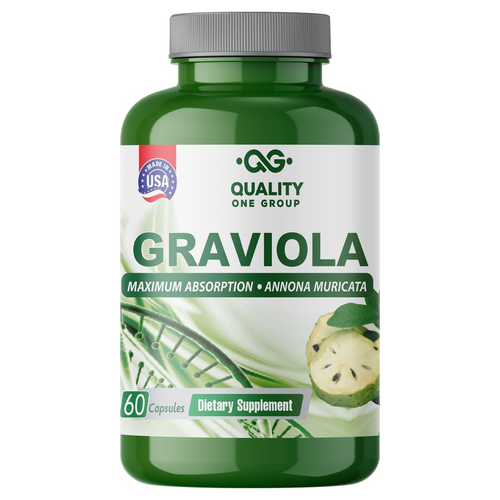 GRAVIOLA MAX - Pure Graviola Extract Supplement - Soursop (Annona muricata) - Immune System ATM & Antisoxy in each Capsule of Pure Graviola