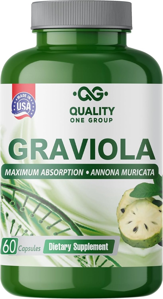 GRAVIOLA MAX - Pure Graviola Extract Supplement - Soursop (Annona muricata) - Immune System ATM & Antisoxy in each Capsule of Pure Graviola