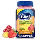 TUMS Plus Upset Stomach & Nausea Support, Diyet Supplement, Ginger Berry - 45 Kont