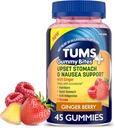TUMS Plus Upset Stomach & Nausea Support, Diyet Supplement, Ginger Berry - 45 Kont