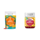 OLLY Hello Happy Gummy Worms, Mood Balance Support, Vitamin D, Saffron, Yetişkin Chewable Supplement & Ekstra Güçlü Günlük Enerji Gummy, Caffeine Free, 1000 Find Berry Vitamin B12, CoQ10, Goji Berry