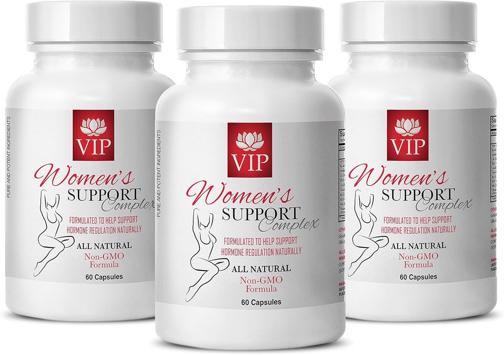 Sıcak Flashes Menopause Relief - Women's Support Complex Natural - Licorice Root Extract - 3 Şişe (180 Capsules)