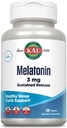 KAL Melatonin 3 mg Sustained Release Sleep Aid, Melatonin Supplement Supports Health Relaxation, a Calm feeling and a Proper Sleep Cycle, w/Added Vitamin B6, Vegan, Gluten Free, 120 Serv, 120 Tablet