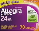 Allegra Yetişkin 24 Saat Antihistamin Tabletleri, Non-Drowsy Kapalı ve Açık Alerji ilacı, 180 mg Fexofenadine HCI Antihistamine Pill, 70-Count