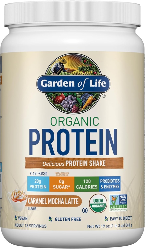 Life Vegan Protein Toz Bahçesi - Caramel Mocha Latte - 20g Plant Protein, BCAAs, Probiyotiks & Digestive Enzymes - Gluten-Free, Non-GMO