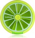Creative Portable Mini 7 Gün Haftalık Geometrik Şekil Rotary Meyve Stil Pill Storage Case Box (Lemon)