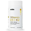 Vitamin D3 K2 5000 IU with MK7 (180 mcg) | Natural Supplement for Bone Strength, Heart Health, and Immune Support | Vegan Capsules | 60 Servings