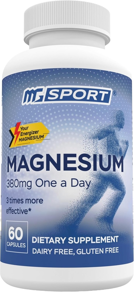 Magnezyum Supplement Kompleksi MGSPORT- High Abxia with Vitamins B6, D, E - Relieves Leg Cramps & Muscle Support - 60 Hizmetler