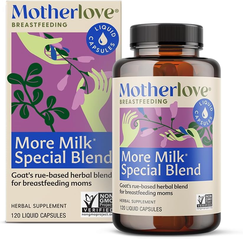 Motherlove More Γάλα Ειδικό Μείγμα (120 Κάψουλες Μέγεθος Αξίας) Βότανο Γαλουχία συμπλήρωμα w / Goat’s Rue to Build Breast Tissue & Support Breast Milk Supply—Non-GMO, Βιολογικά Βότανα, Vegan, Soy-Free