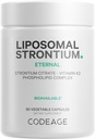 Kodaj Liposomal Strontium Supplement - Strontium Citrate, Vitamin K2 MK-7, Liposomal Delivery, Non-GMO, Gluten-Free - 90 Capsules