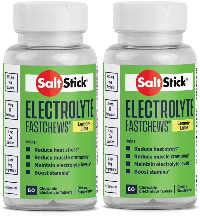 SaltStick Fastchews 60 Kont Electrolyte Change Zesty Lemon Lime 2 Pack (120 Total Tablet)