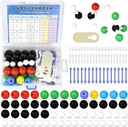 136parça Organik Kimya Moleküler Model Öğrenci ve Öğretmen Inorganik & Organik Akademik Kimya Eğitimi 59 Atom ve 76 Bağlantılar Bonds & 1 Link Atomları Kaldırr
