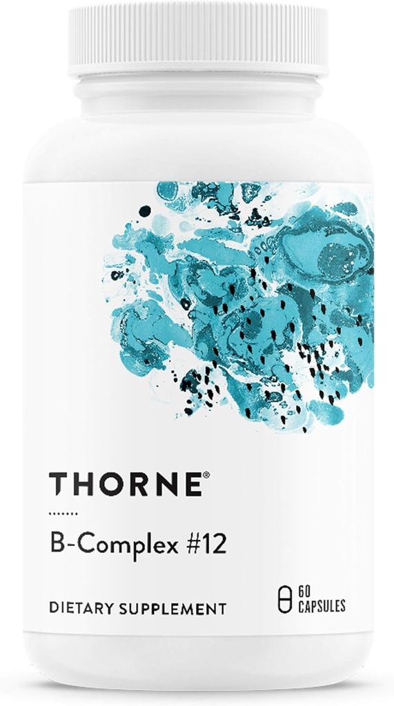 THORNE - B-Complex #12 - Vitamin B Kompleks Aktif B12 ve Folate ile - 60 Capsules