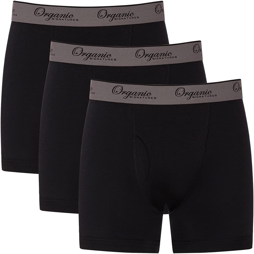 Organik İmzalar 3pack Soft Comfortable Mens 100% Organik Pamuk Boxer Notları