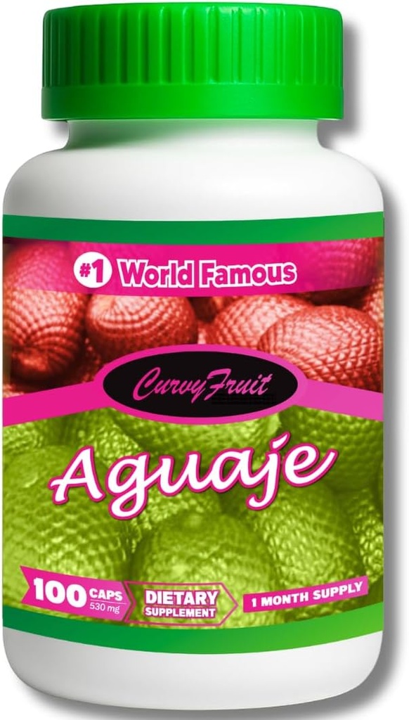 Orijinal Aguaje CurvyFruit Pills Daha Büyük Amat, Em ve HIPS - 550 mg x 100 / (31 Gün Supply) 2010 yılından beri Peruvian'dan direkt olarak