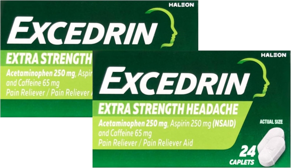 Excedrin Ekstra Güçlü - 24 Caplets, Pack of 2