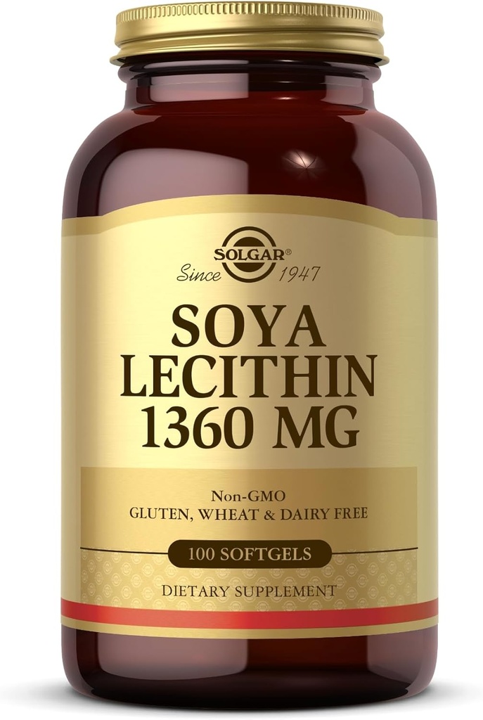 Solgar SOYA Λεκιθίνη 1360 mg - 100 Softgels - Πηγή Χολίνης - Γλουτένη & Γαλακτοκομικά - 100 Σερβιέτες