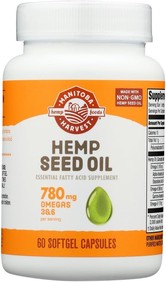 Hemp Seed Oil, 1000Mg Ea, 60 Sgel Pack Of 4